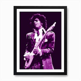 Prince Musician Purple Rain Illustration Art Print