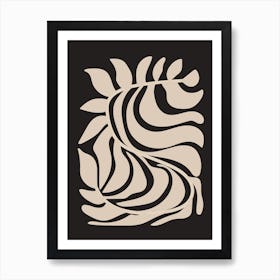 Neutral Abstract Leaves 1 Art Print