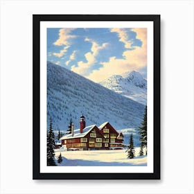 Levi, Finland Ski Resort Vintage Landscape 1 Skiing Poster Art Print