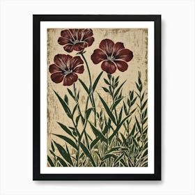 Three Red Flowers Art Print