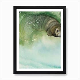 Manatee Storybook Watercolour Art Print