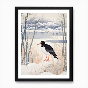 Winter Bird Painting Coot 2 Art Print