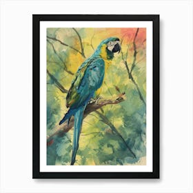 Parrot Pastel Watercolour 1 Art Print