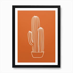 Cactus Line Drawing Golden Barrel Cactus 1 Art Print