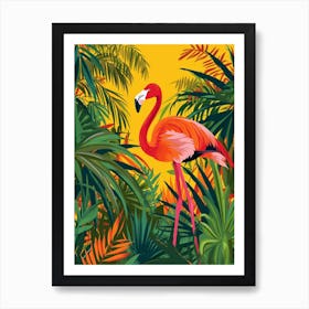 Greater Flamingo Yucatn Peninsula Mexico Tropical Illustration 5 Art Print