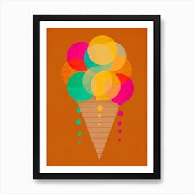 Neon Ice Cream Art Print