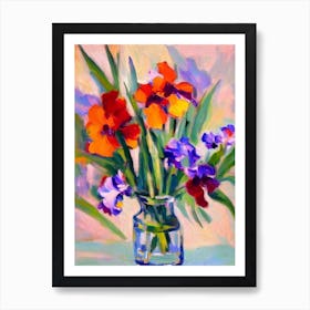 Iris 2  Matisse Style Flower Art Print