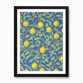 Lemon Vintage Botanical Fruit Art Print