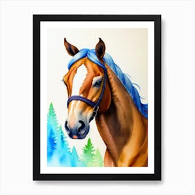 Horse Portrait watercolor Art Print