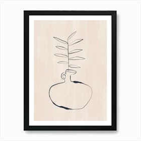 Vase With A Plant Art Print