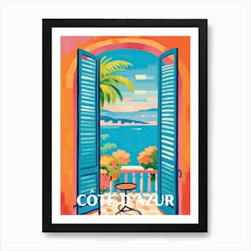 Cote D Azur Window Travel Poster 1 Art Print