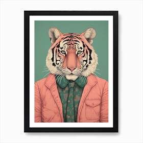 Tiger Illustrations Wearing A Blouse 2 Art Print