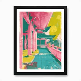 Senso Ji In Tokyo Duotone Silkscreen 2 Art Print