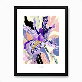 Colourful Flower Illustration Poster Lilac 4 Art Print