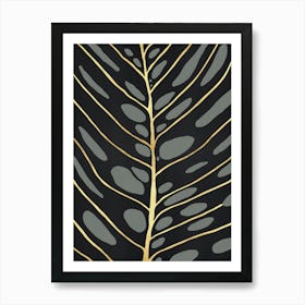 Black and gold leaves 6 Art Print