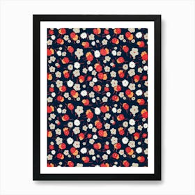 Floral Fabric Art Print