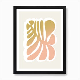 Bold Gradient Floral Ochre Peach Pink Art Print