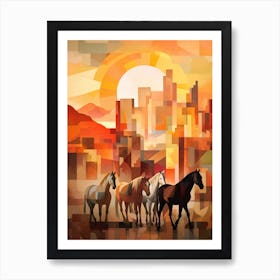 Rustic Horses Art Print