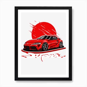 Toyota Supra Red Art Print