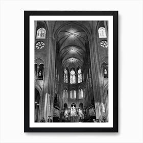 Inside Old Notre Dame Cathedral (Paris Series) Art Print