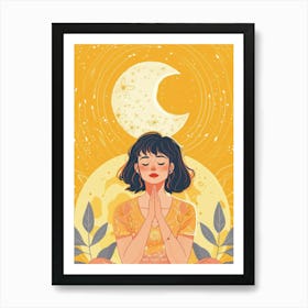 Yogi Woman Meditating Art Print