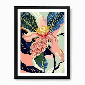 Colourful Flower Illustration Camellia 3 Art Print