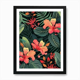 Seamless Floral Pattern 1 Art Print