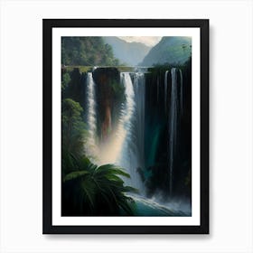 Tumpak Sewu, Indonesia Peaceful Oil Art  (1) Art Print