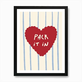 Pack It In - Blue and Red Art Print