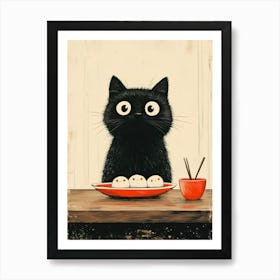 Japan Eat for a Black Cat Art Print