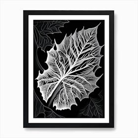 Sycamore Leaf Linocut 4 Art Print