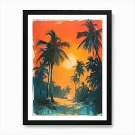 Sunset At The Beach 12 Art Print