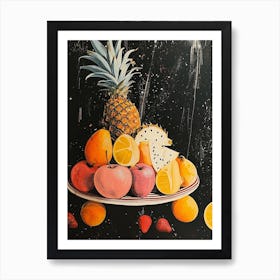 Pineapple Abstract Fruit Art Deco Art Print