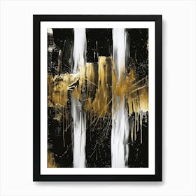 Gold And Black Abstract Painting 125 Art Print