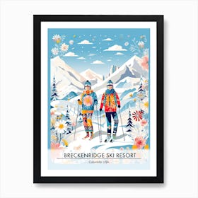 Breckenridge Ski Resort   Colorado Usa, Ski Resort Poster Illustration 2 Art Print