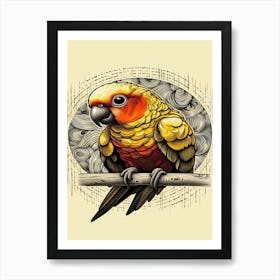 Jasper Parrot On A Branch Art Print