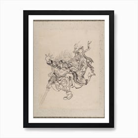Samurai, Album Of Sketches (1760–1849) Painting, Katsushika Hokusai Art Print