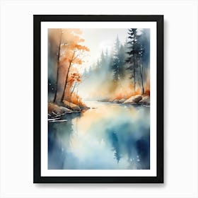 Watercolor Of A River 5 Art Print