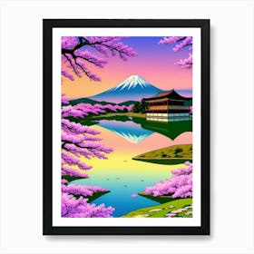 Japanese Cherry Blossoms Cherry Blossoms Mount Fuji Japan Art Print