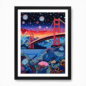 San Francisco, Illustration In The Style Of Pop Art 4 Art Print