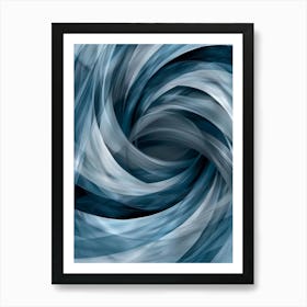 Abstract Blue Swirl 1 Art Print