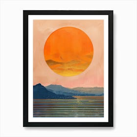 Sunset Over The Ocean 1 Art Print