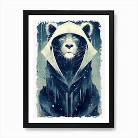 Loose hooded lion Art Print