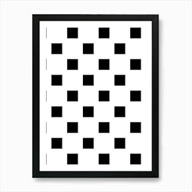Black And White Checkered Pattern Art Print