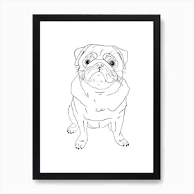 Pug Dog Line Art Art Print