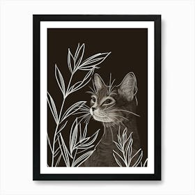 European Shorthair Cat Minimalist Illustration 1 Art Print