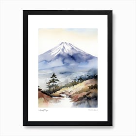 Mount Fuji, Japan 1 Watercolour Travel Poster Art Print