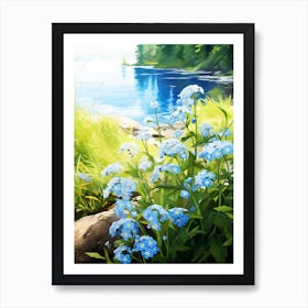 Forget Me Not At The River Bank (2) Art Print