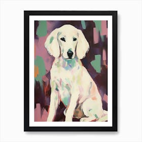 A Afghan Hound Dog Painting, Impressionist 4 Art Print