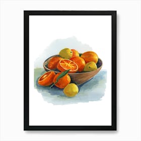 Bowl Of Oranges Art Print